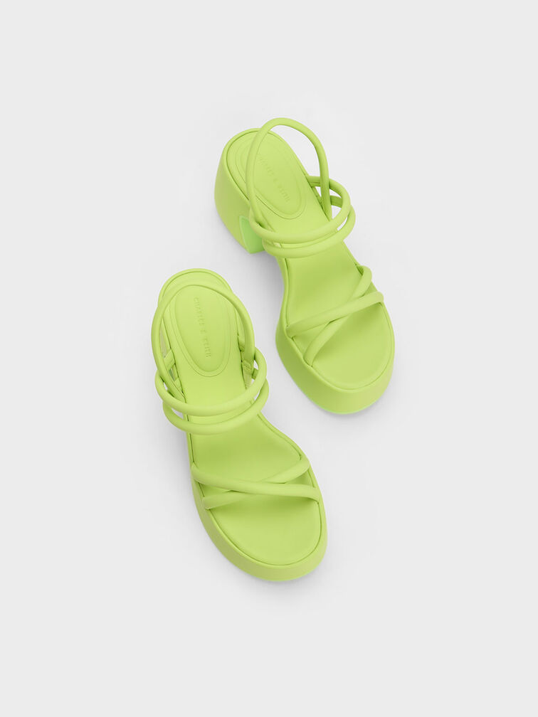 Lime Nerissa Tubular Platform Sandals - CHARLES & KEITH US