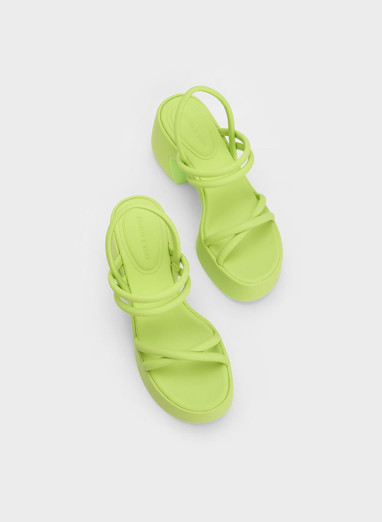 Lime Nerissa Tubular Platform Sandals - CHARLES & KEITH KH