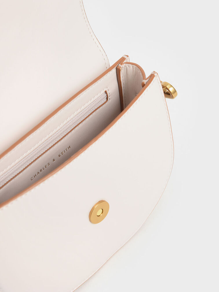 Charles & Keith Micro Gabine Saddle Bag in Pink