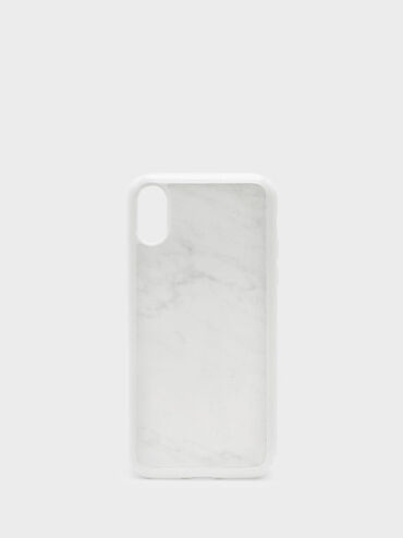 iPhone X Marble Case, White, hi-res
