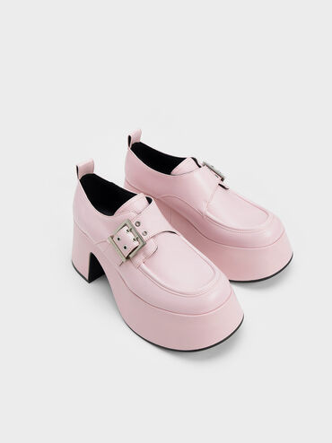 Rubina Buckled Chunky Loafers, Light Pink, hi-res