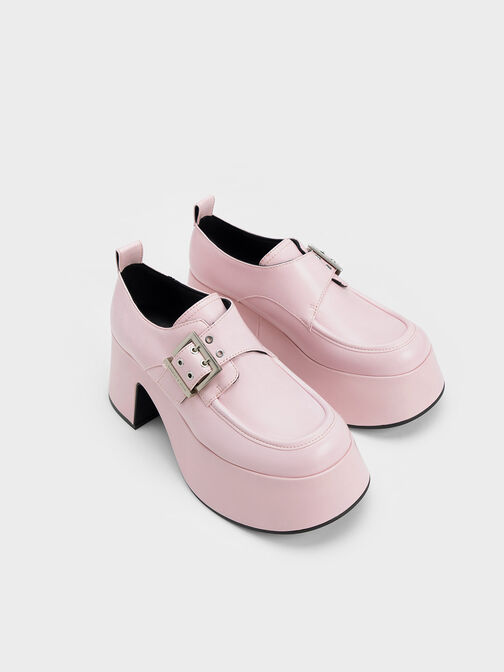 Rubina Buckled Chunky Loafers, Light Pink, hi-res