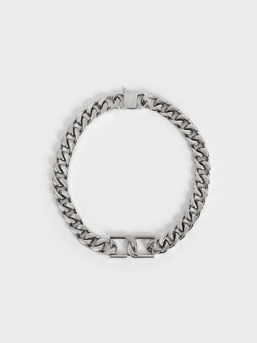 Gabine Chain-Link Choker Necklace, Silver, hi-res