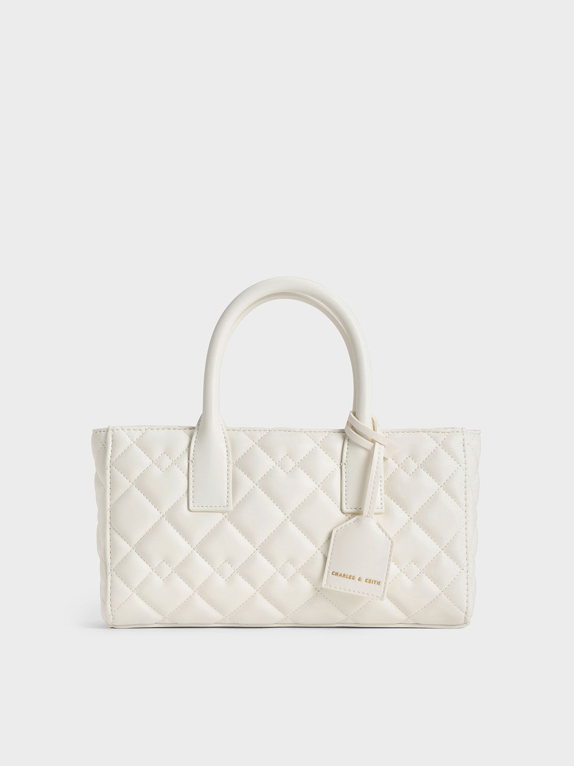 Nezu Quilted Tote Bag, White, hi-res