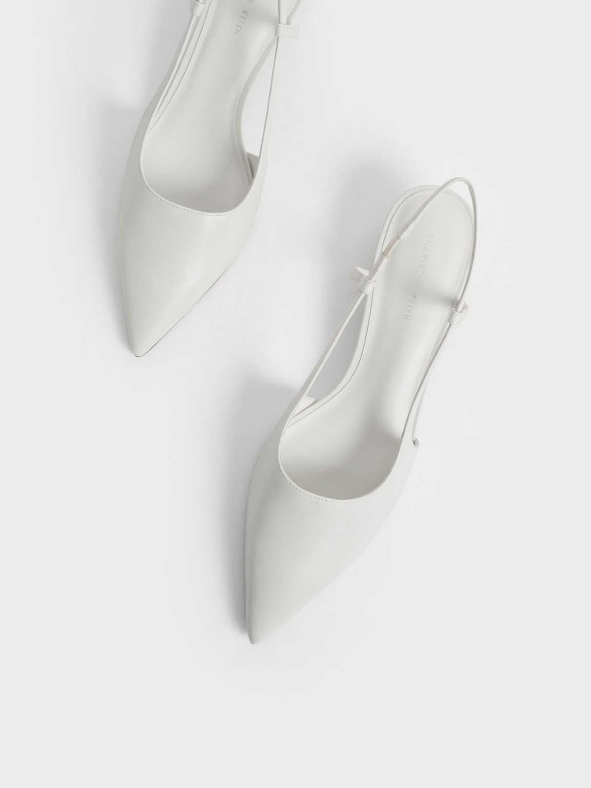 Cylindrical Heel Slingback Pumps, Chalk, hi-res