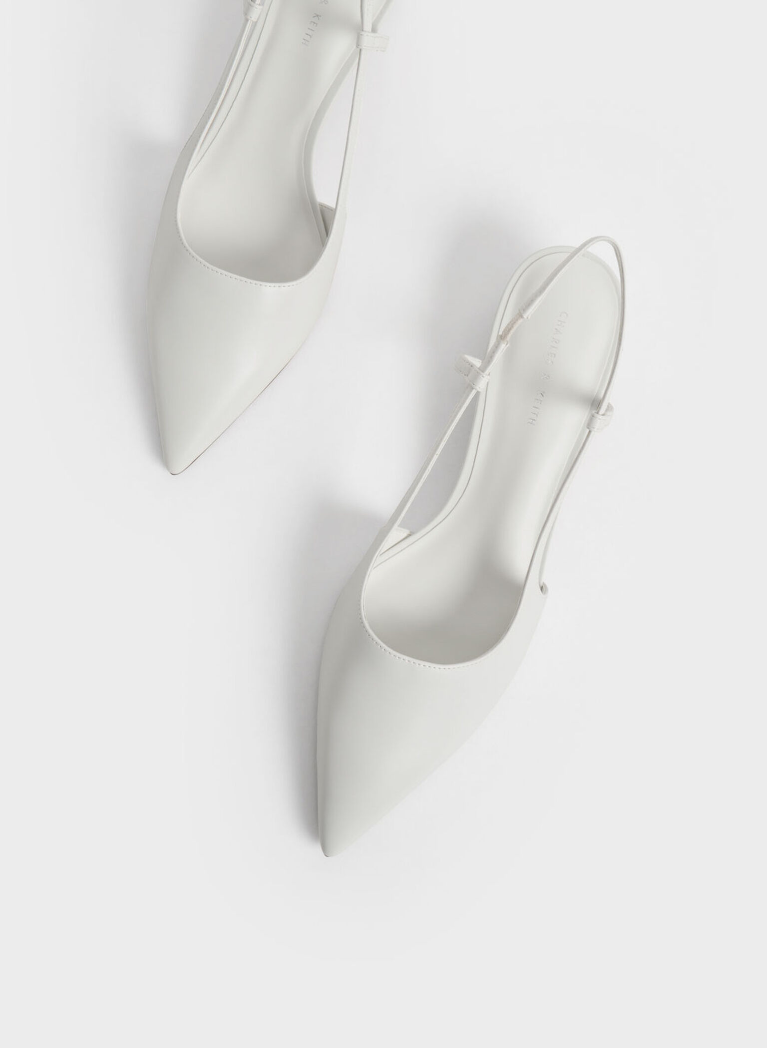 Cylindrical Heel Slingback Pumps, Chalk, hi-res