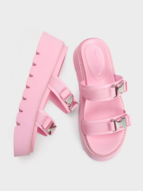 Laine 雙帶厚底拖鞋, 淺粉色, hi-res
