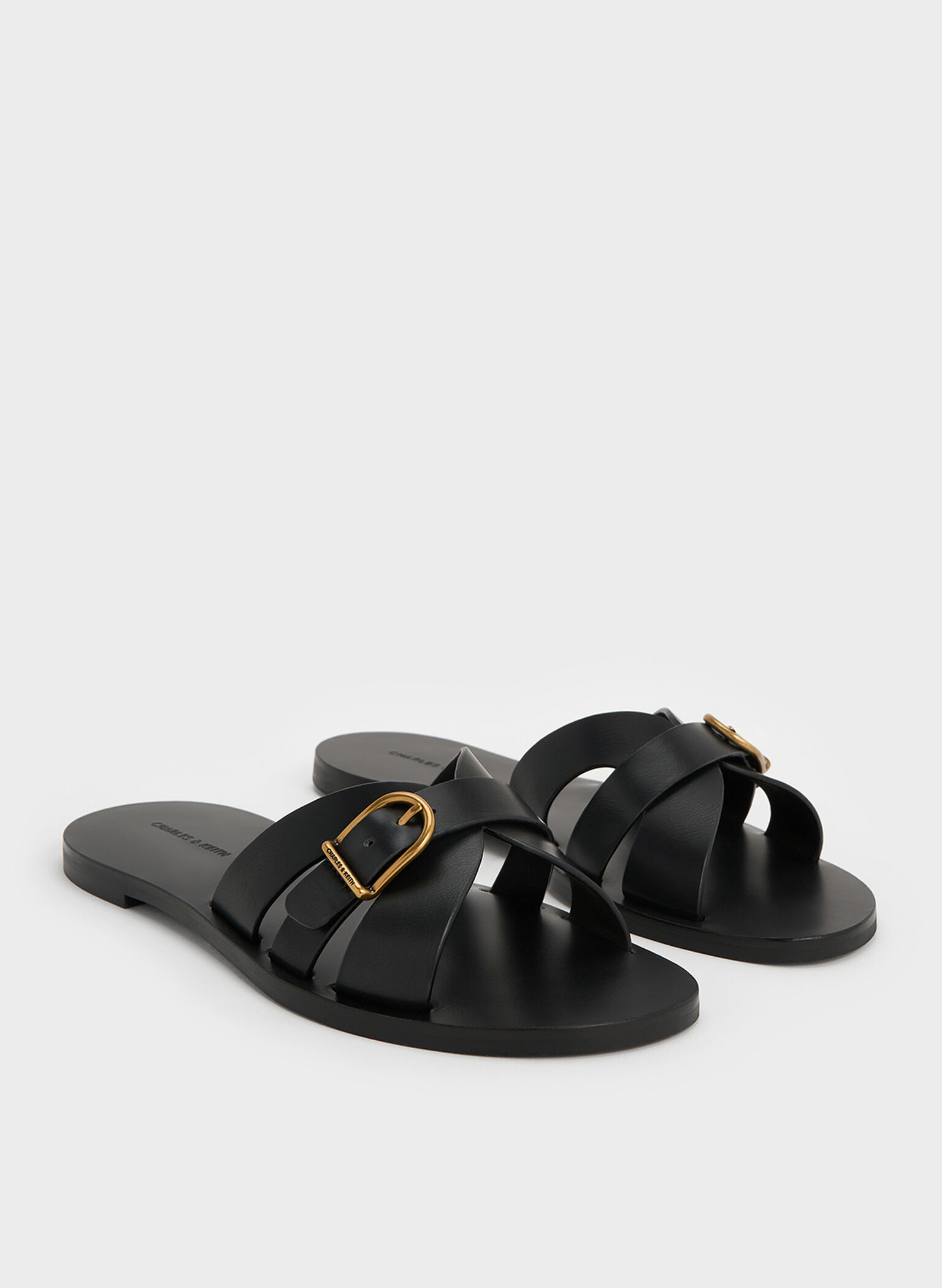 Sandalias con hebilla, Negro, hi-res