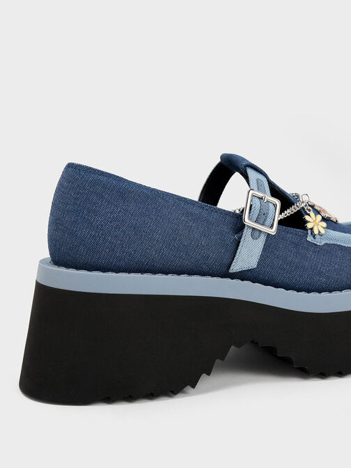 Judy Hopps Chain-Strap Denim Mary Janes, Blue, hi-res