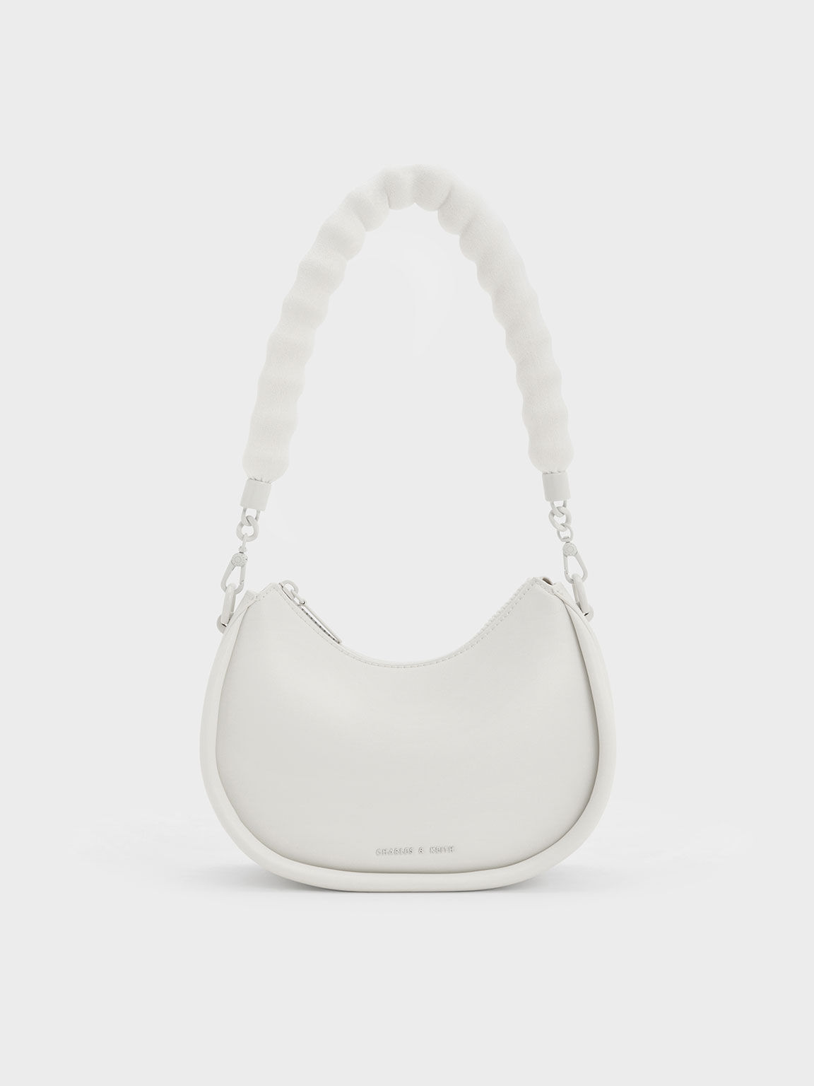 White Lana Curved Shoulder Bag CHARLES & KEITH OM