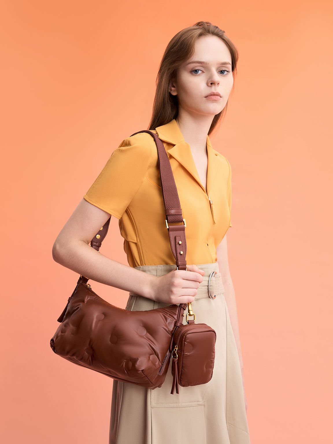 Sianna Nylon Crossbody Bag, Chocolate, hi-res