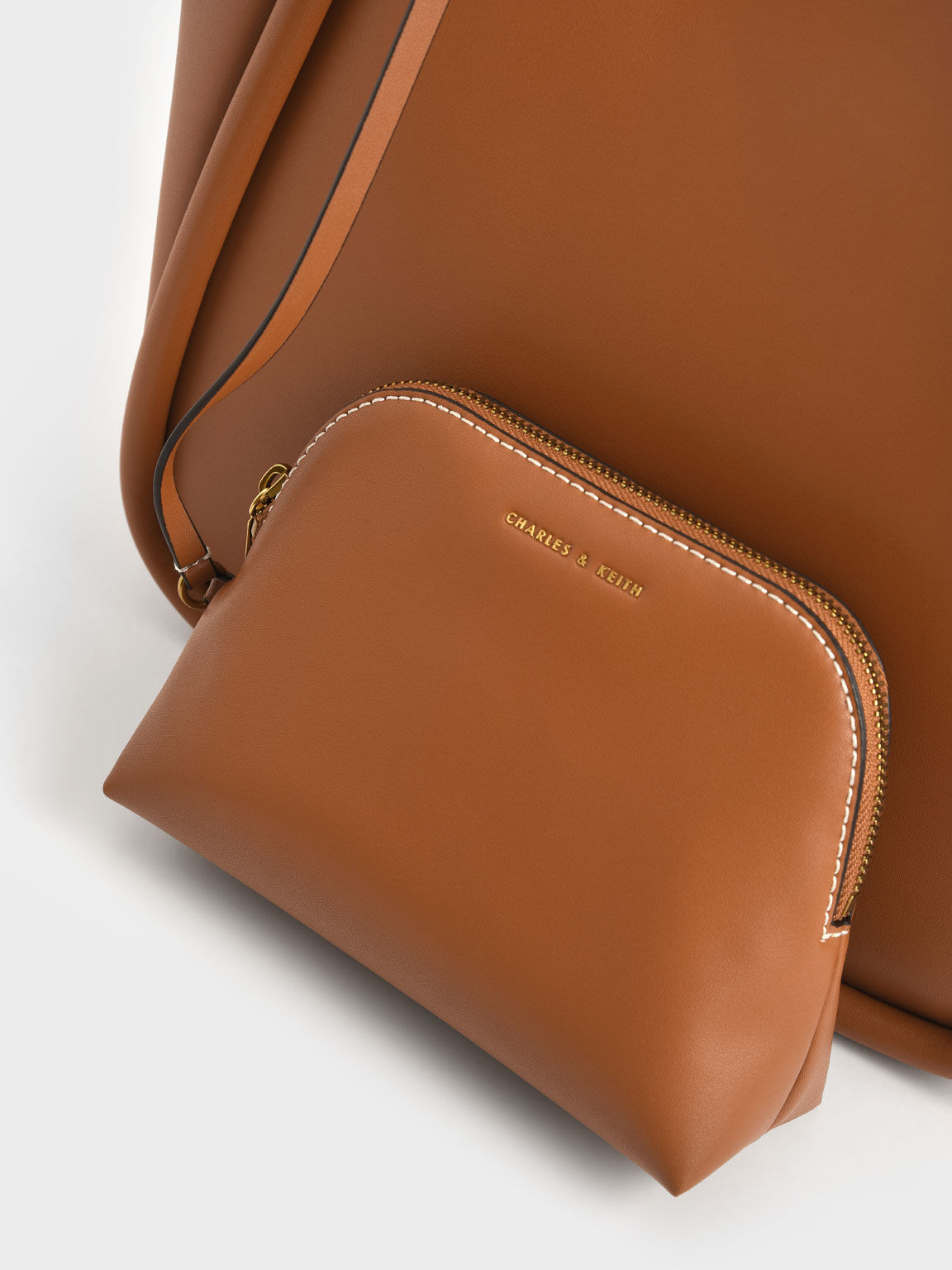 Tubular Slouchy Tote Bag, Cognac, hi-res