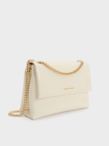 Sianna 鍊條肩背包, 奶油色, hi-res