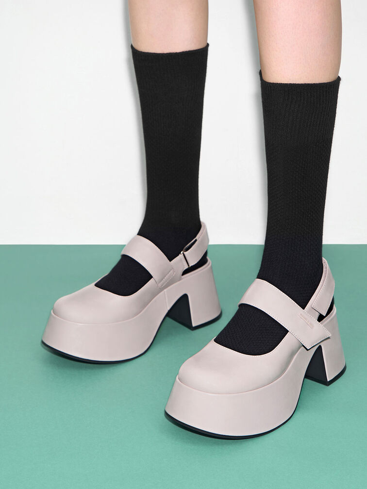 Rubina Slingback Mary Jane Pumps, Light Grey, hi-res