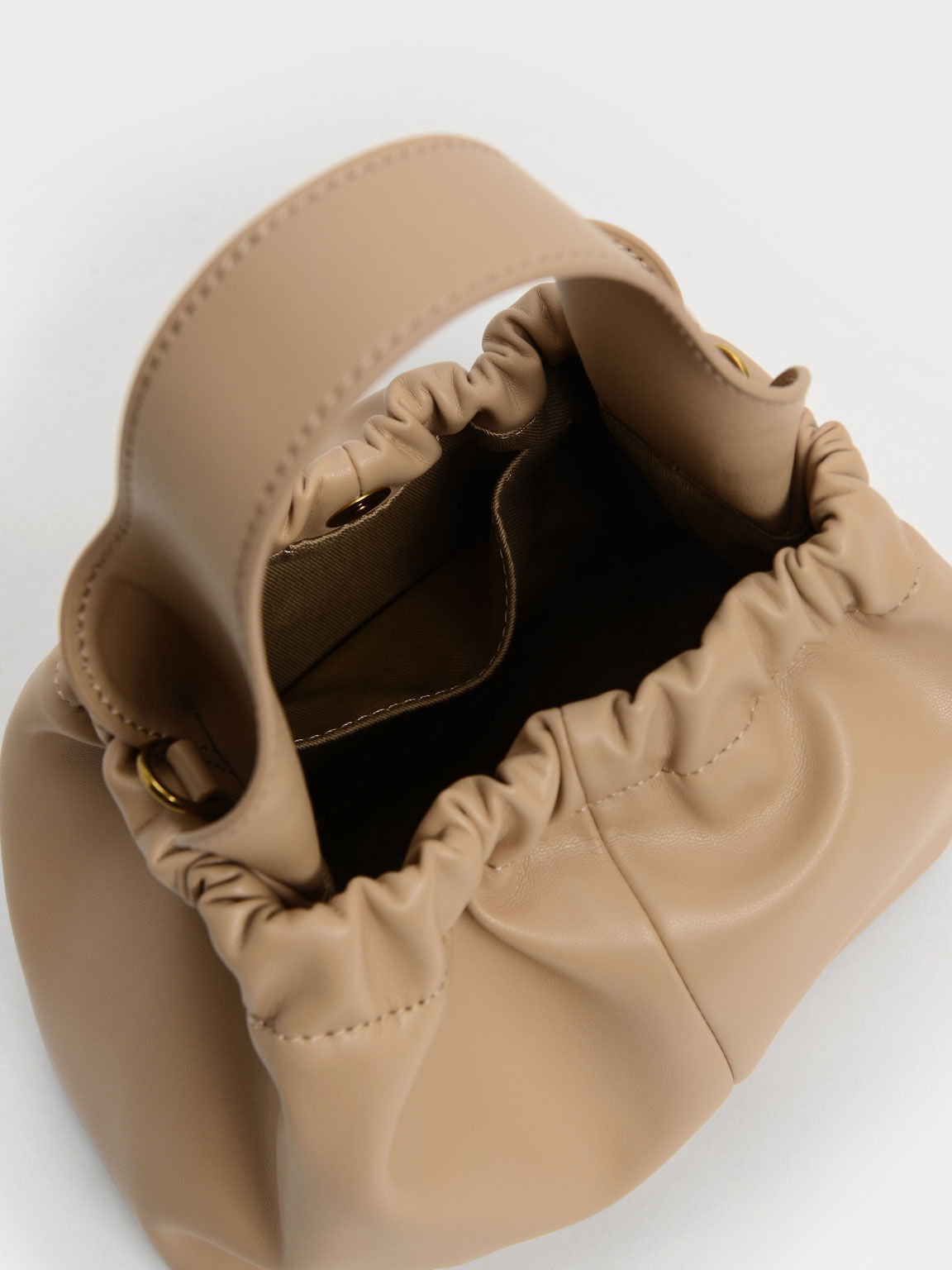 Ally Ruched Slouchy Bag, Beige, hi-res