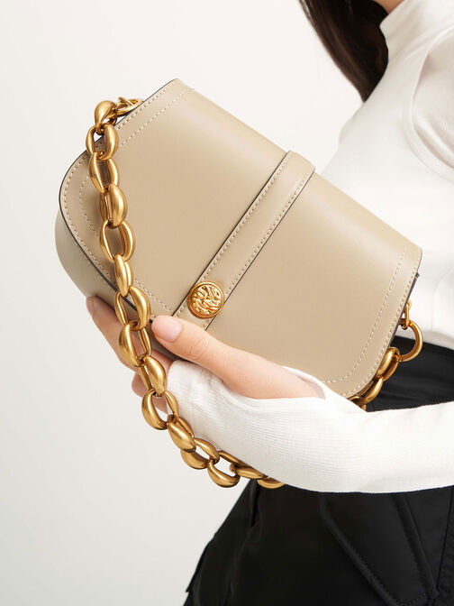 Blair Chain Handle Shoulder Bag, Sand, hi-res