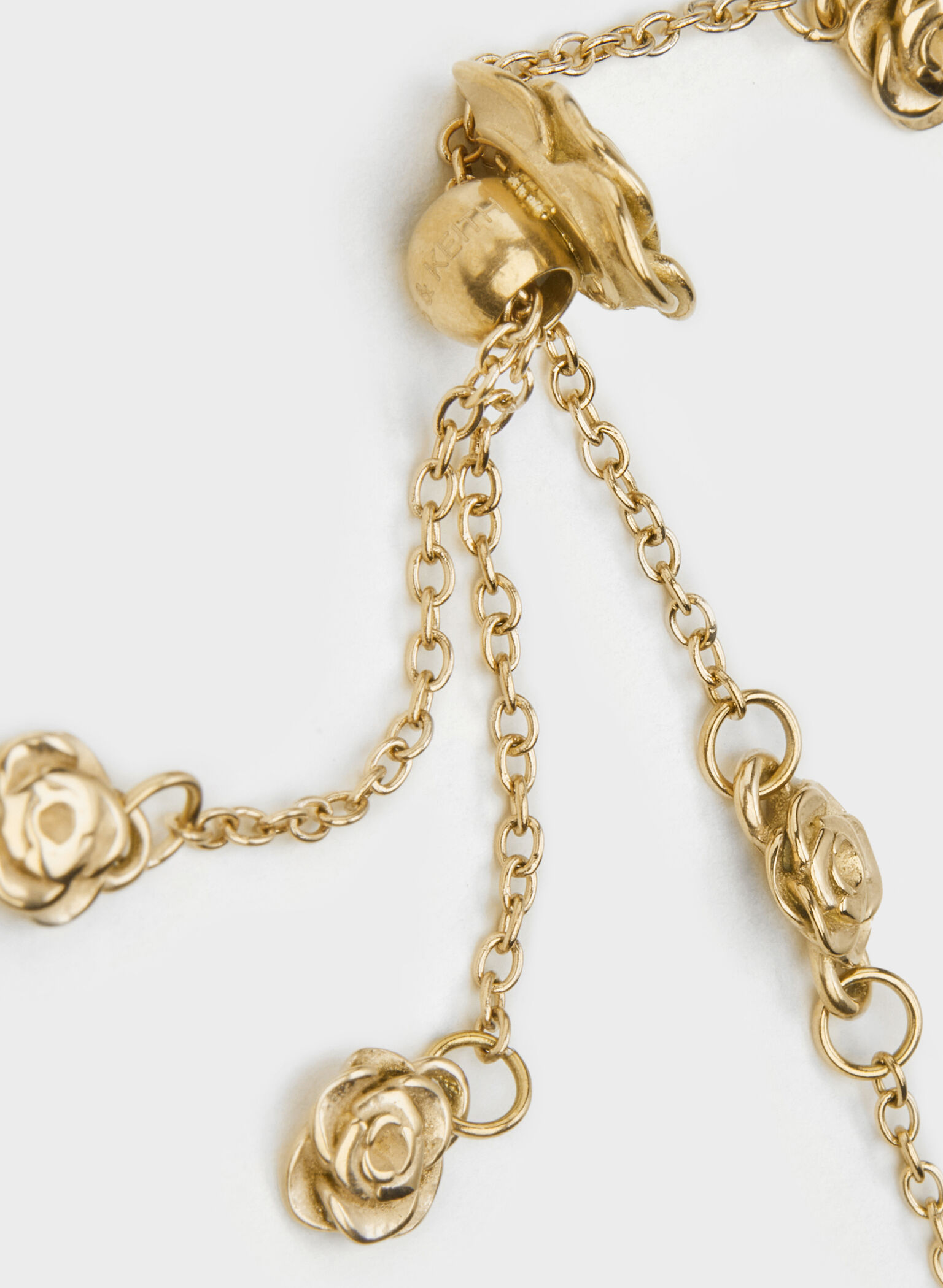 Rosalind Flower-Motif Bracelet, Brush Gold, hi-res
