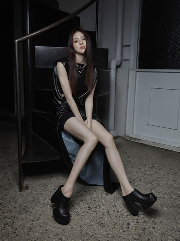 Mules Pixie de plataforma, Negro, hi-res
