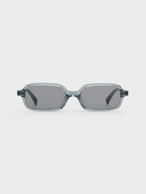 Bree Recycled Acetate Rectangular Sunglasses, Teal, hi-res
