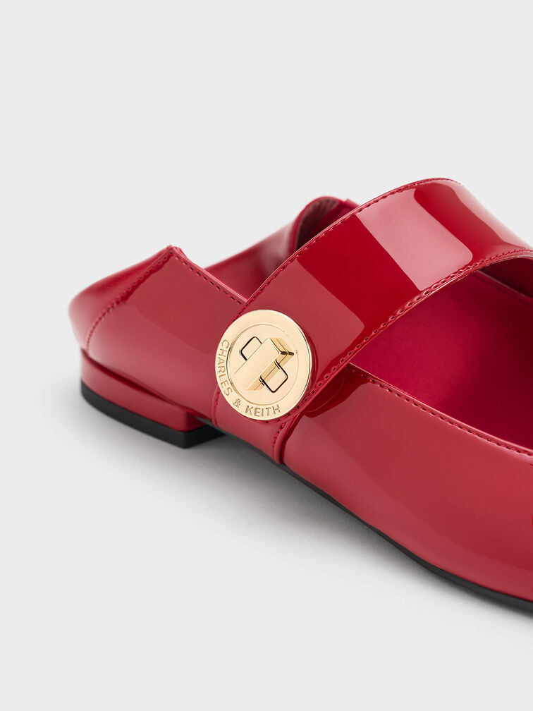 Zapatos planos Yara de charol Mary Jane, Rojo, hi-res
