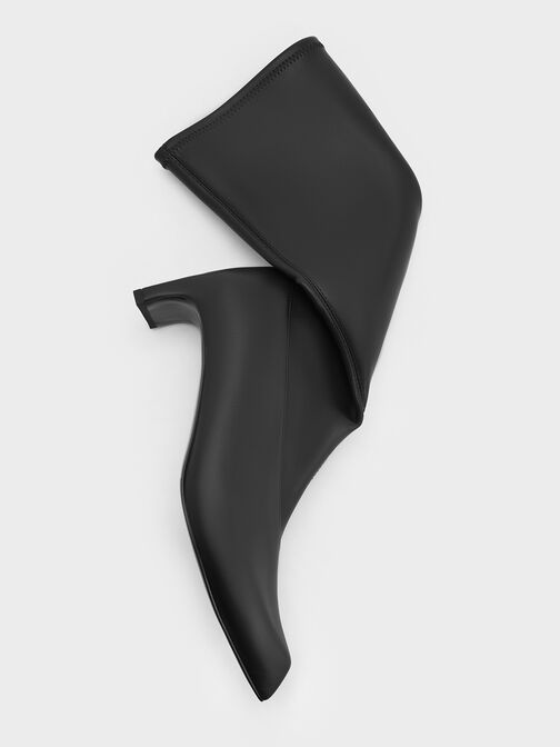 Lorde Blade-Heel Pointed-Toe Calf Boots, Black, hi-res