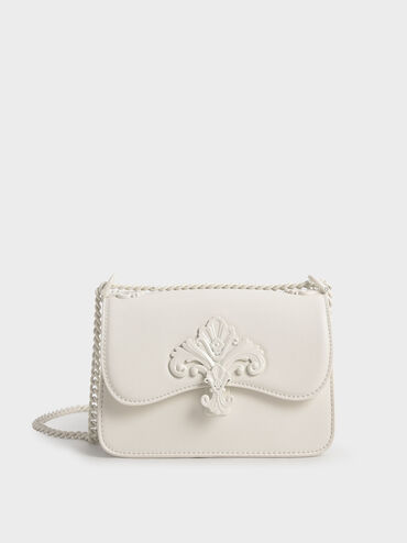 Meriah Chain Strap Crossbody Bag, Cream, hi-res