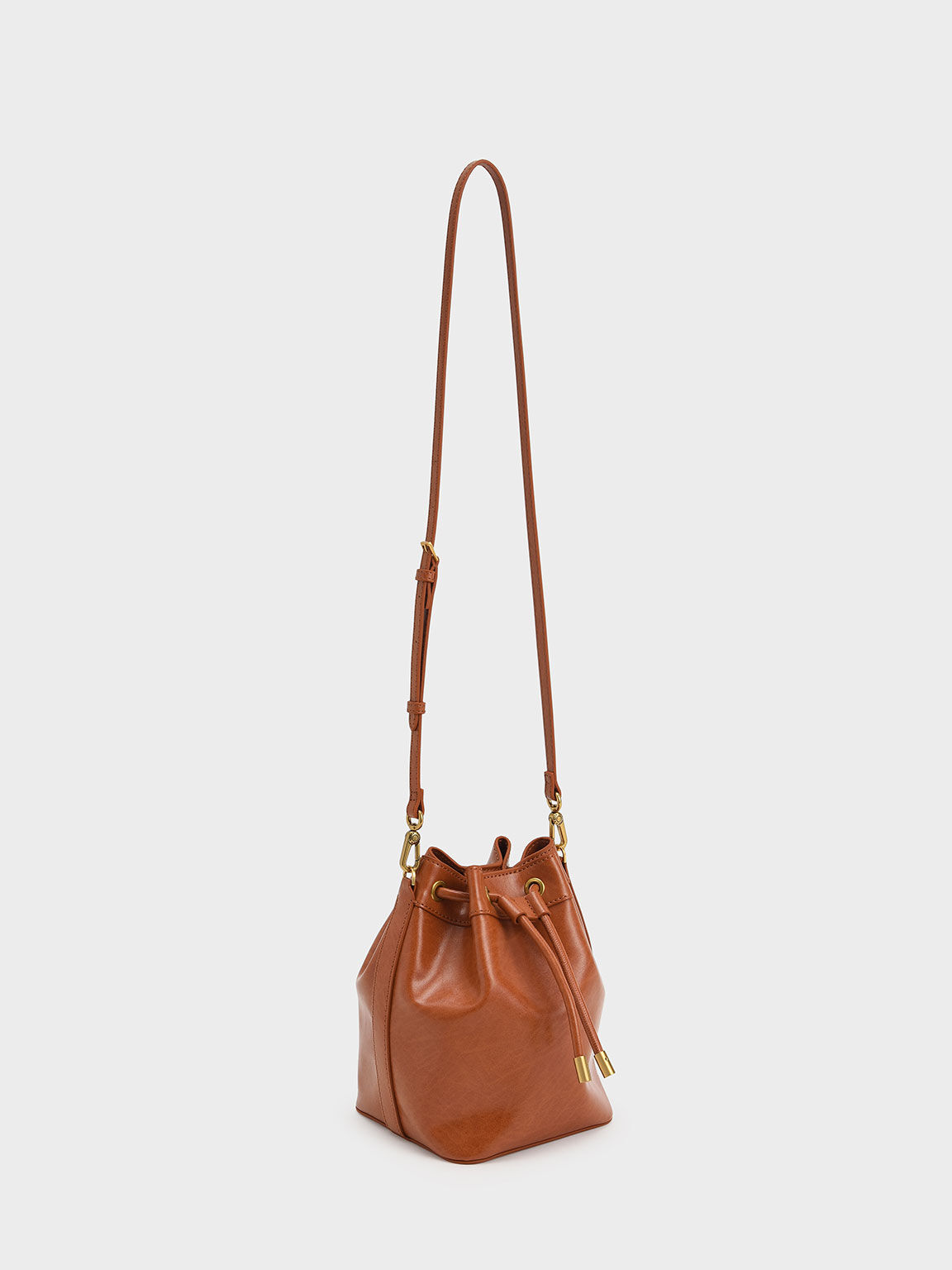 Woven Handle Bucket Bag, Brick, hi-res