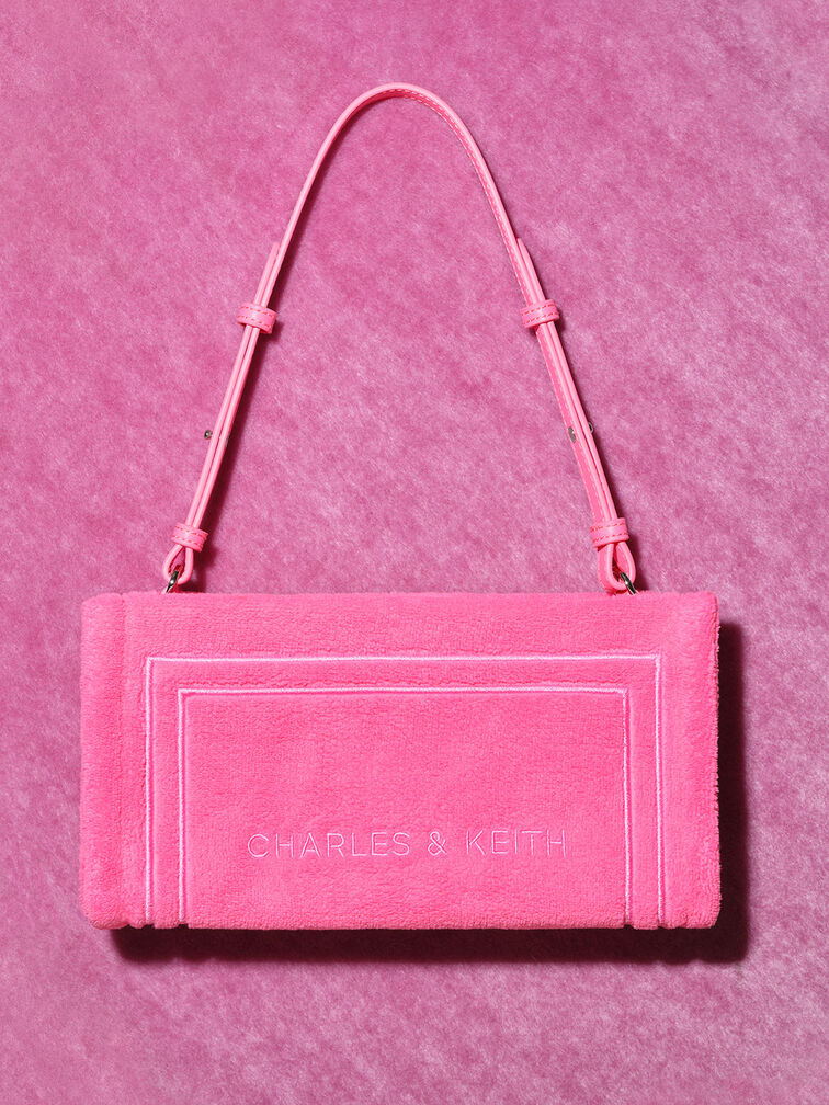 Loey Textured Shoulder Bag, Pink, hi-res