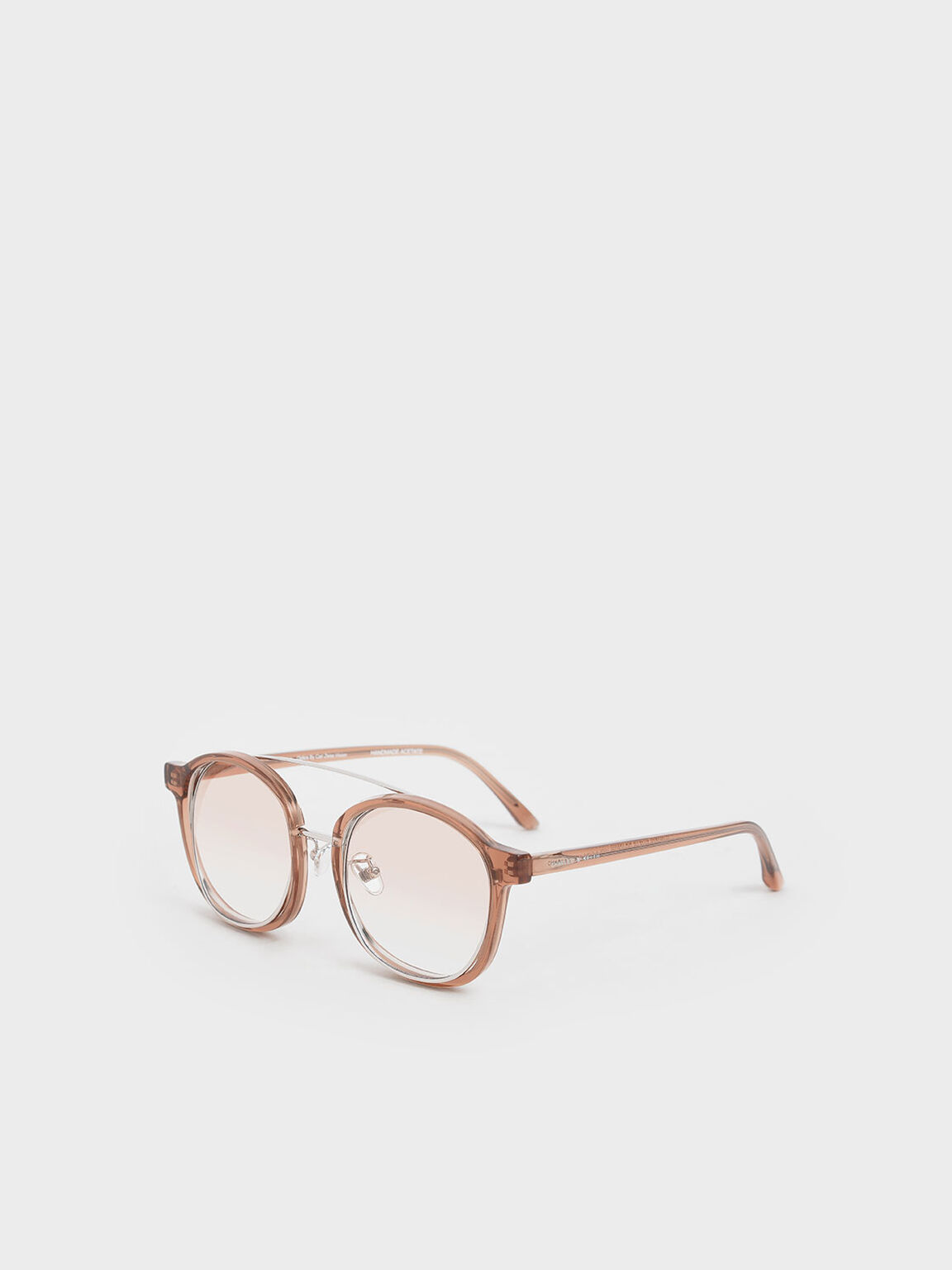 Gradient Tint Round Sunglasses, Orange, hi-res