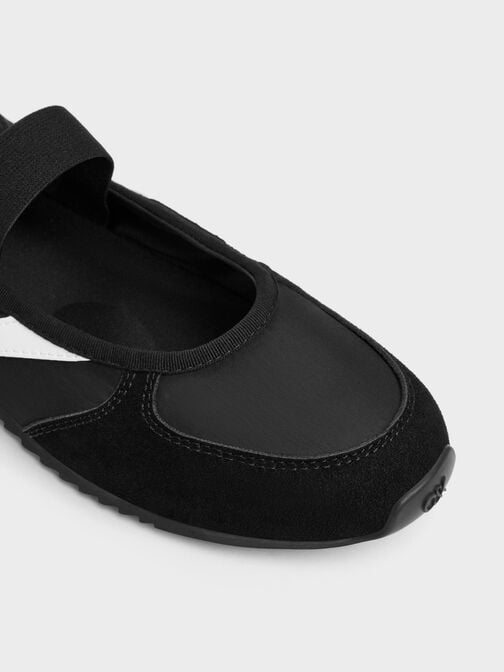 Jace Recycled Leather Mary Jane Sneakers, Black Textured, hi-res