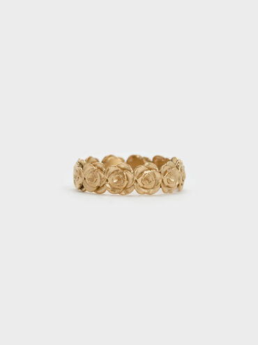 Rosalind Flower-Motif Ring, Brush Gold, hi-res