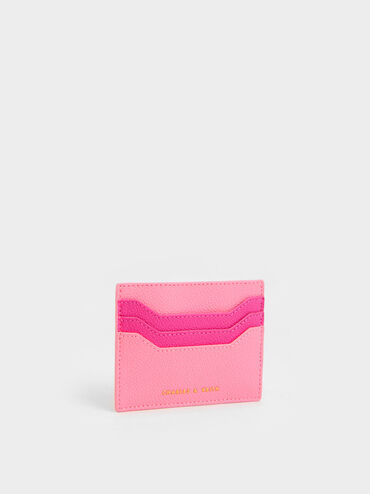 Two-Tone Multi-Slot Card Holder, Pink, hi-res