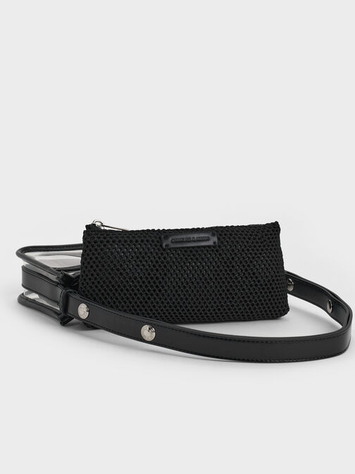 Norah See-Through Mesh Shoulder Bag, Clear, hi-res