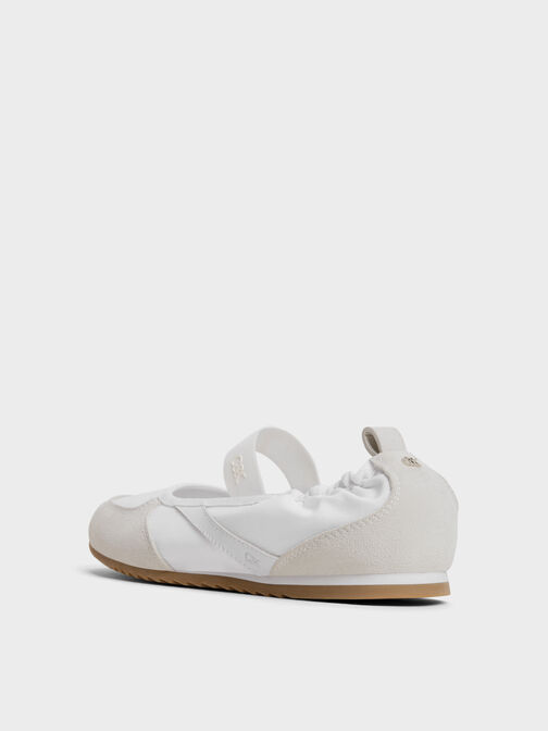 Jace Recycled Leather Mary Jane Sneakers, White, hi-res