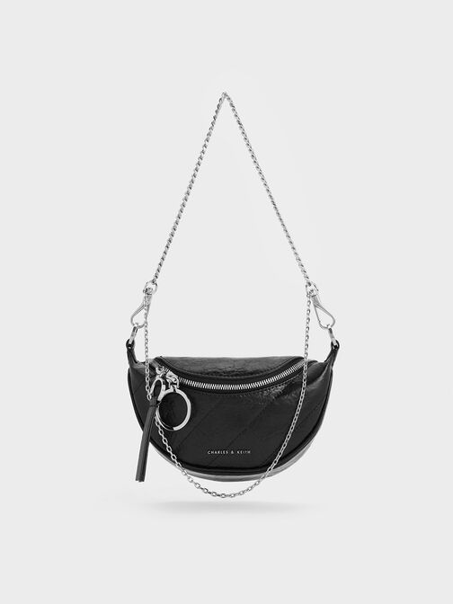 Philomena Half-Moon Crossbody Bag, Noir, hi-res