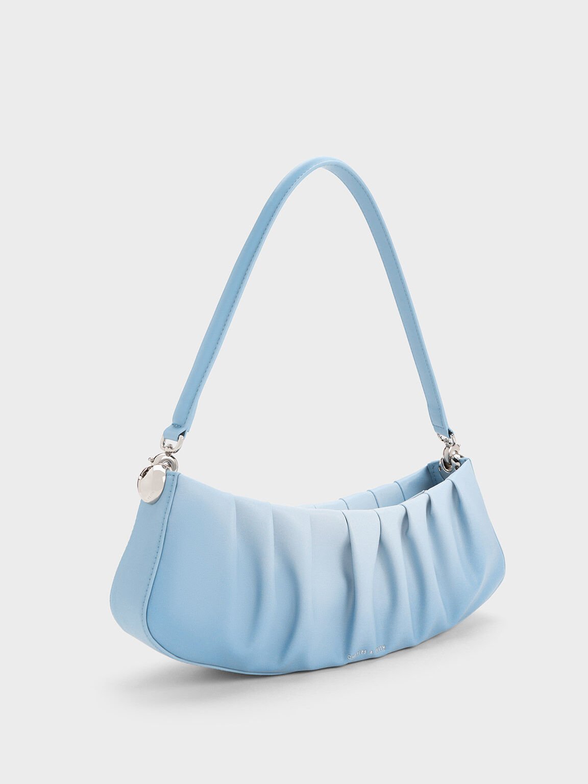 Aldora Ruched Shoulder Bag, Azul claro, hi-res