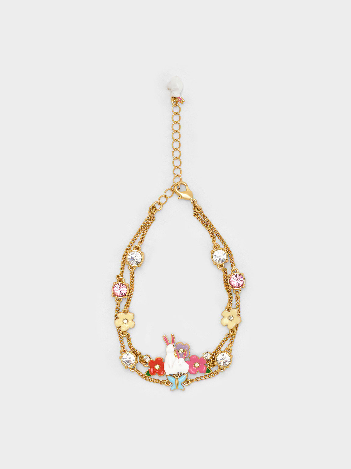 Rabbit & Flower Double Bracelet, Multi, hi-res
