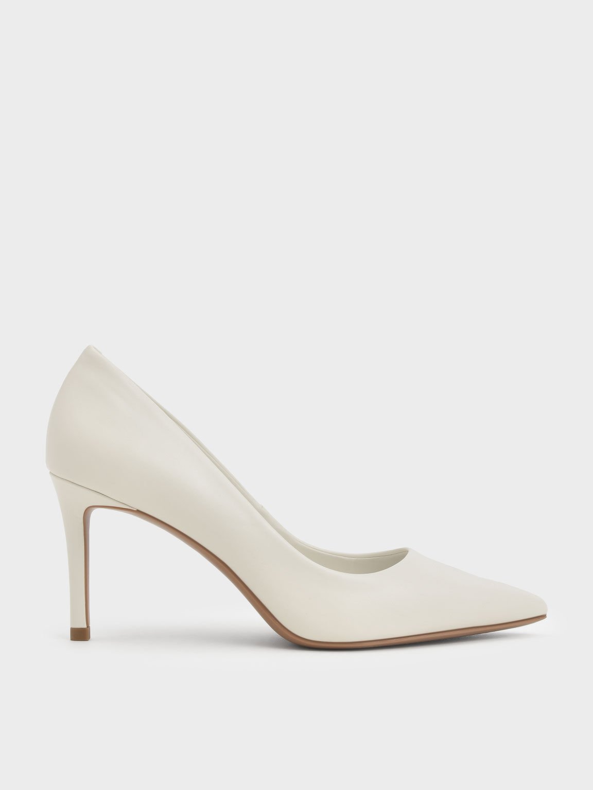 Chalk Emmy Pointed-Toe Stiletto Pumps - CHARLES & KEITH SG