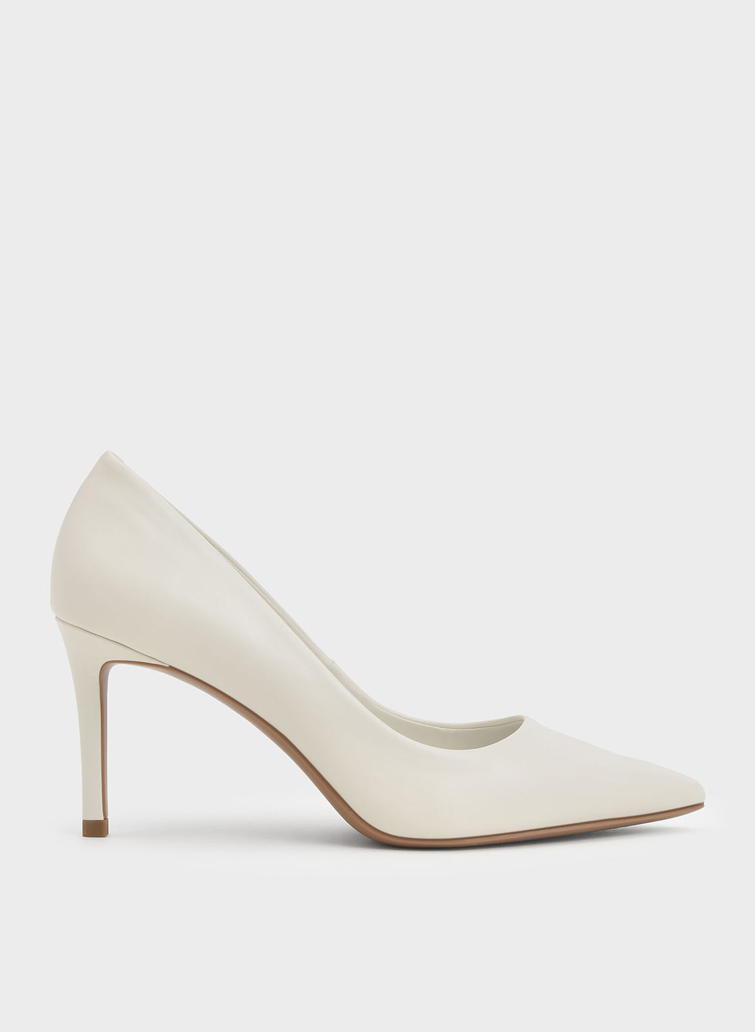 Chalk Emmy Pointed-Toe Stiletto Pumps - CHARLES & KEITH US