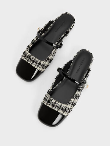 珍珠釦穆勒鞋, 黑色特別款, hi-res