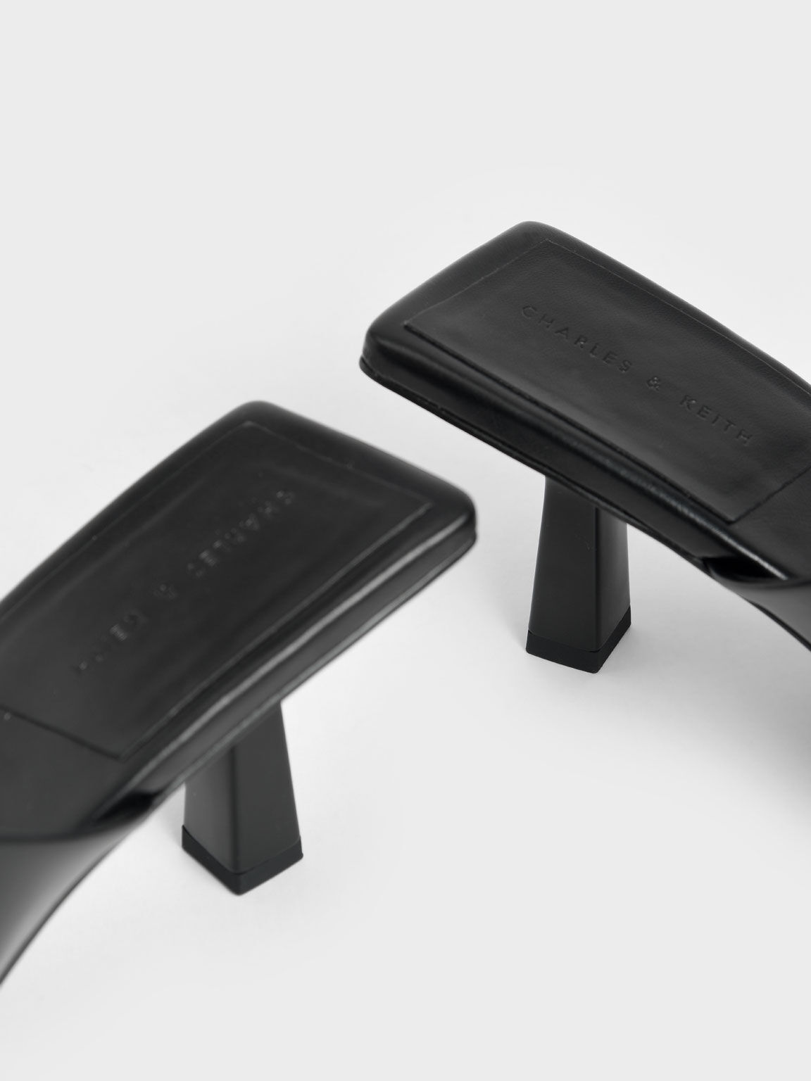 Asymmetric Square Toe Mules, Black, hi-res