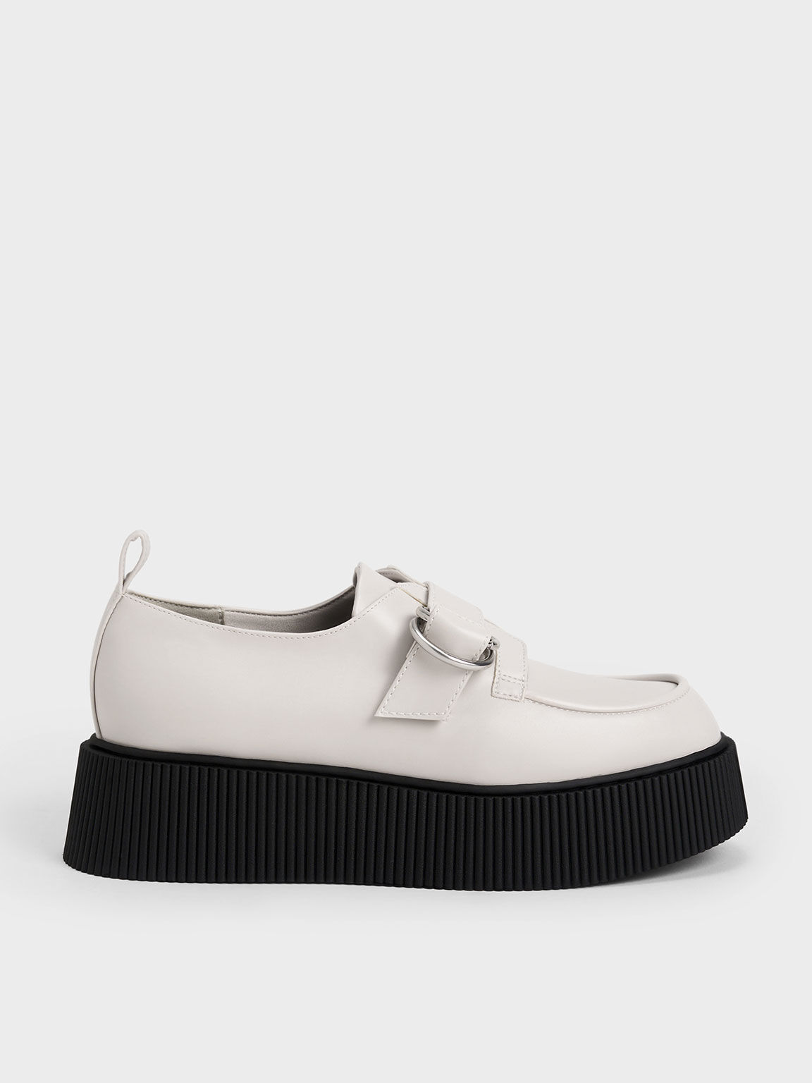 Cordova Buckled Platform Loafers, White, hi-res