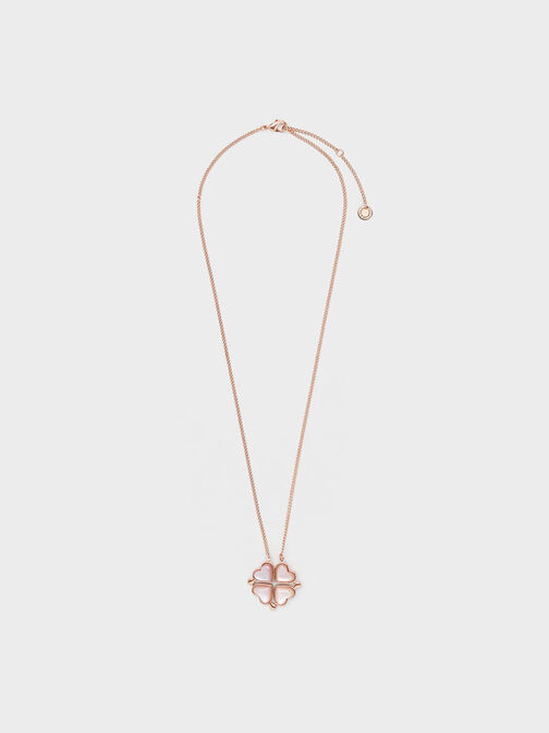 Annalise Clover Heart Necklace, Rose Gold, hi-res