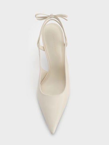 Back-Bow Slingback Pumps, Chalk, hi-res
