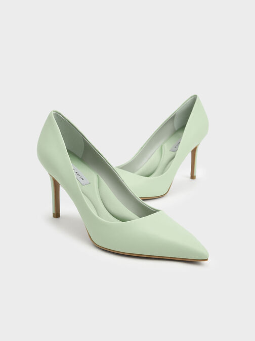 Emmy Pointed-Toe Stiletto Pumps, Sage Green, hi-res