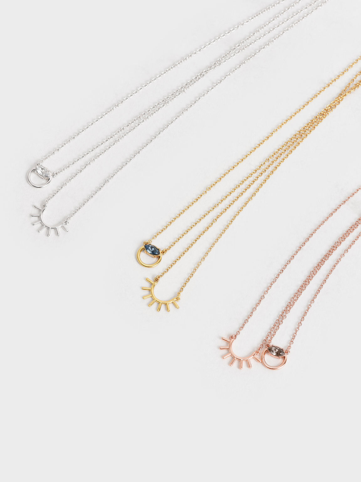 Swarovski® Crystal Pendant Princess Necklace, Gold, hi-res