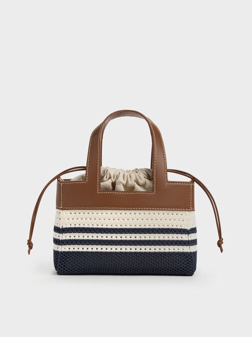 Girls' Ida Striped Knitted Mini Bag, Multi, hi-res