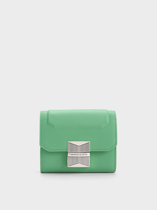 Kalinda Metallic Accent Wallet, Green, hi-res