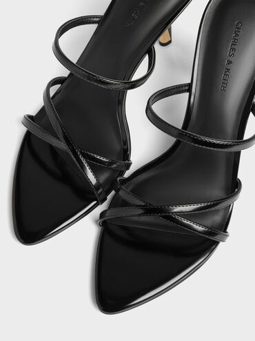 Taylen Strappy Heeled Mules, Black Box, hi-res