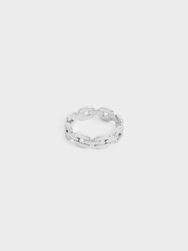 Charles & Keith - Women's Chain-Link Ring, Silver, S
